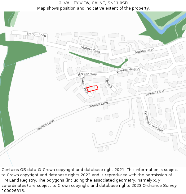 2, VALLEY VIEW, CALNE, SN11 0SB: Location map and indicative extent of plot