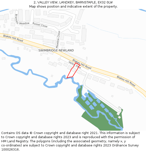 2, VALLEY VIEW, LANDKEY, BARNSTAPLE, EX32 0LW: Location map and indicative extent of plot