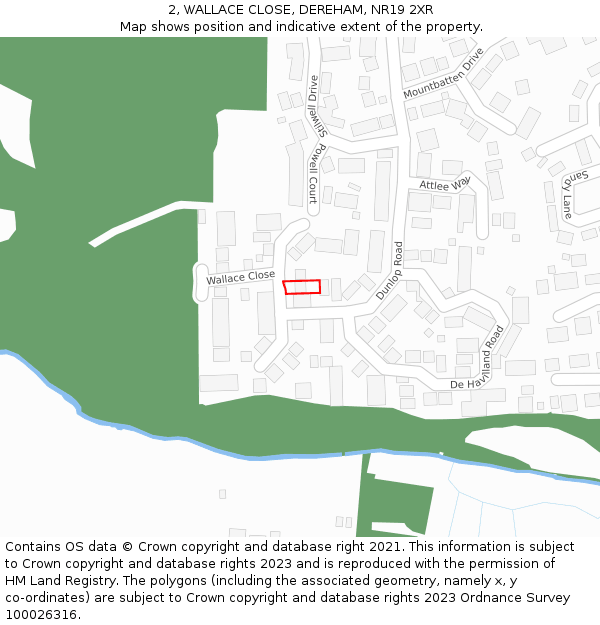 2, WALLACE CLOSE, DEREHAM, NR19 2XR: Location map and indicative extent of plot