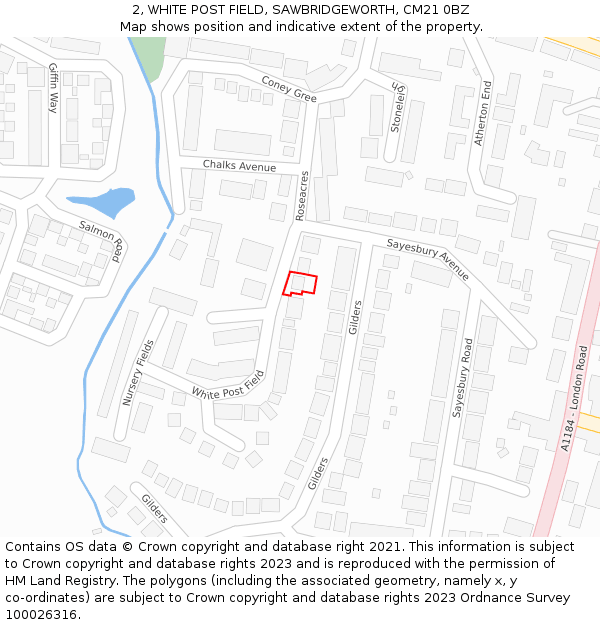 2, WHITE POST FIELD, SAWBRIDGEWORTH, CM21 0BZ: Location map and indicative extent of plot