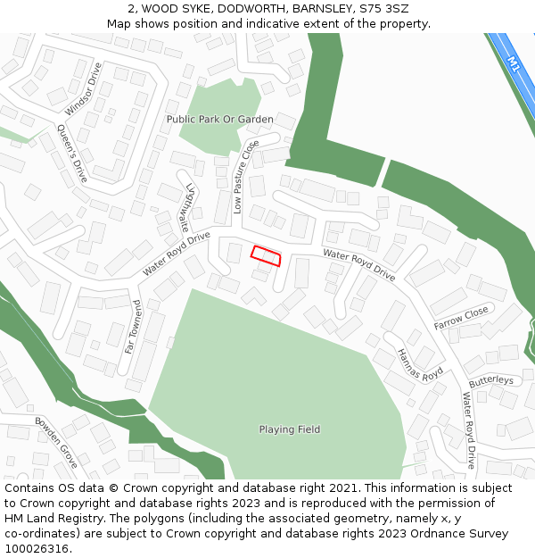 2, WOOD SYKE, DODWORTH, BARNSLEY, S75 3SZ: Location map and indicative extent of plot