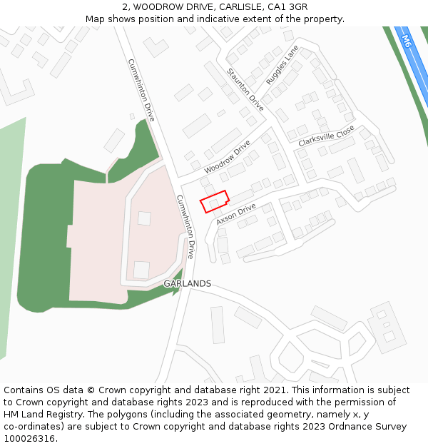 2, WOODROW DRIVE, CARLISLE, CA1 3GR: Location map and indicative extent of plot