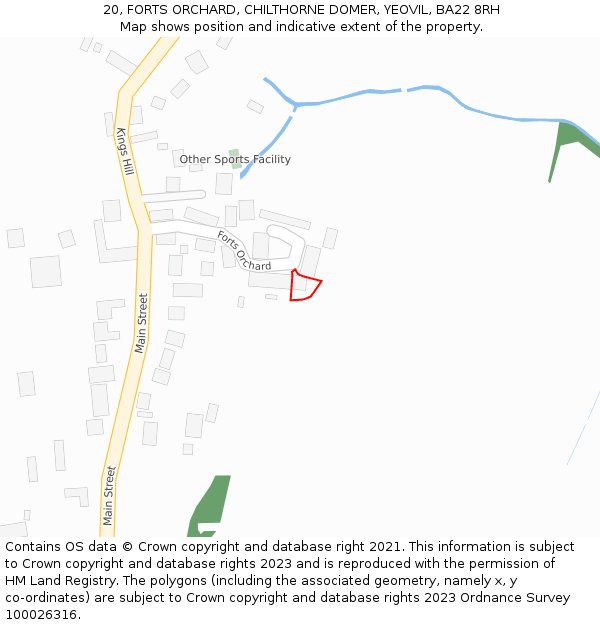 20, FORTS ORCHARD, CHILTHORNE DOMER, YEOVIL, BA22 8RH: Location map and indicative extent of plot