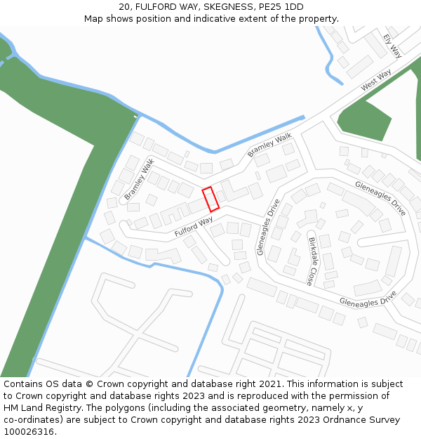 20, FULFORD WAY, SKEGNESS, PE25 1DD: Location map and indicative extent of plot