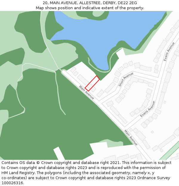 20, MAIN AVENUE, ALLESTREE, DERBY, DE22 2EG: Location map and indicative extent of plot