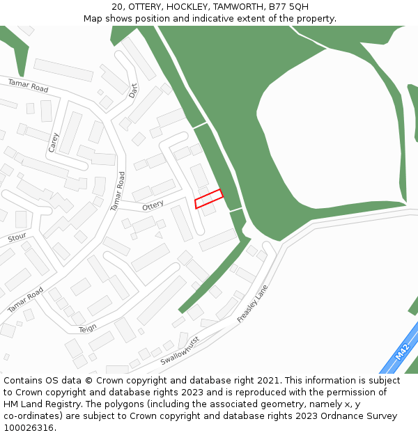 20, OTTERY, HOCKLEY, TAMWORTH, B77 5QH: Location map and indicative extent of plot