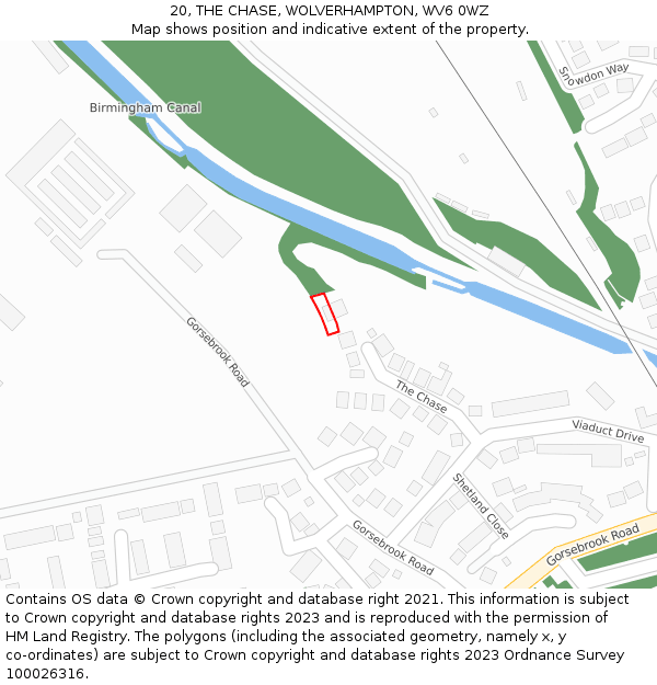 20, THE CHASE, WOLVERHAMPTON, WV6 0WZ: Location map and indicative extent of plot