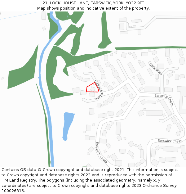 21, LOCK HOUSE LANE, EARSWICK, YORK, YO32 9FT: Location map and indicative extent of plot