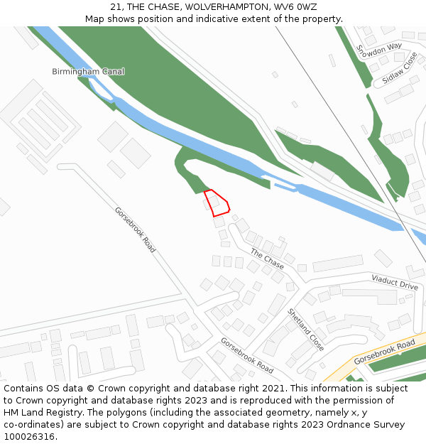 21, THE CHASE, WOLVERHAMPTON, WV6 0WZ: Location map and indicative extent of plot