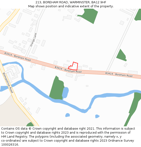 213, BOREHAM ROAD, WARMINSTER, BA12 9HF: Location map and indicative extent of plot