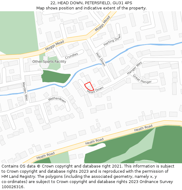 22, HEAD DOWN, PETERSFIELD, GU31 4PS: Location map and indicative extent of plot