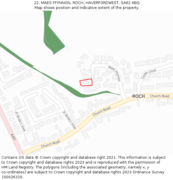 22, MAES FFYNNON, ROCH, HAVERFORDWEST, SA62 6BQ: Location map and indicative extent of plot