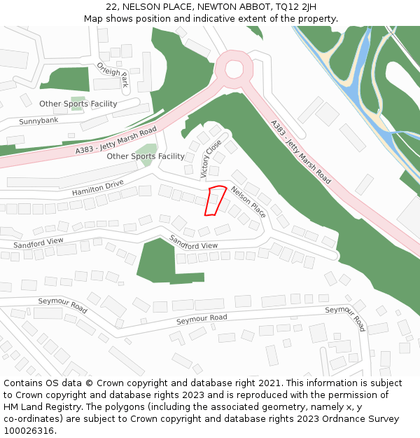 22, NELSON PLACE, NEWTON ABBOT, TQ12 2JH: Location map and indicative extent of plot