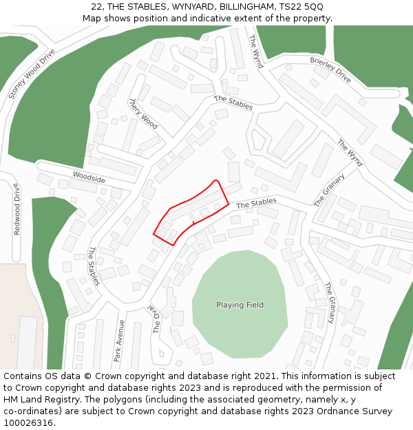 22, THE STABLES, WYNYARD, BILLINGHAM, TS22 5QQ: Location map and indicative extent of plot