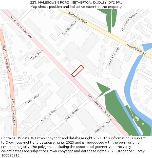 225, HALESOWEN ROAD, NETHERTON, DUDLEY, DY2 9PU: Location map and indicative extent of plot