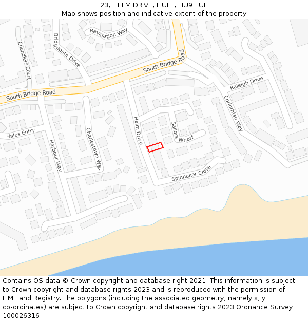 23, HELM DRIVE, HULL, HU9 1UH: Location map and indicative extent of plot