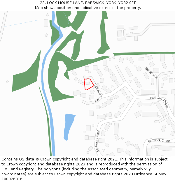23, LOCK HOUSE LANE, EARSWICK, YORK, YO32 9FT: Location map and indicative extent of plot