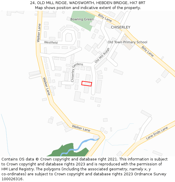 24, OLD MILL RIDGE, WADSWORTH, HEBDEN BRIDGE, HX7 8RT: Location map and indicative extent of plot