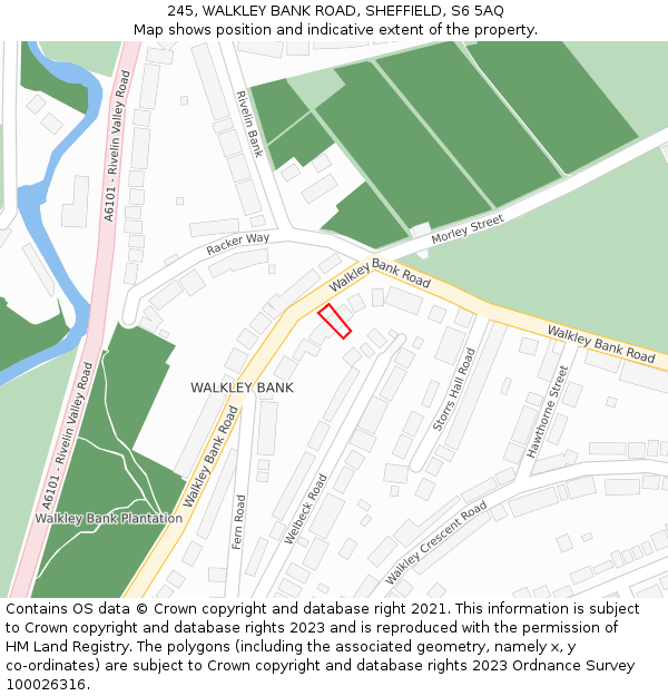 245, WALKLEY BANK ROAD, SHEFFIELD, S6 5AQ: Location map and indicative extent of plot