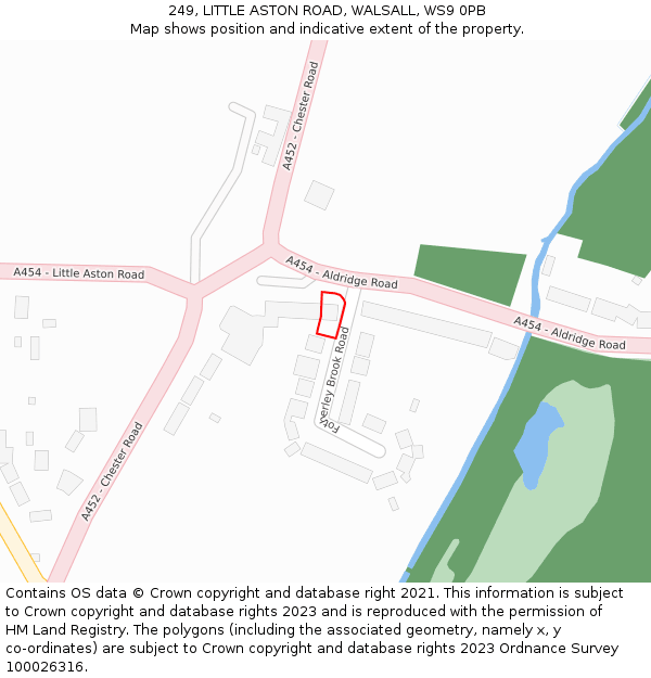249, LITTLE ASTON ROAD, WALSALL, WS9 0PB: Location map and indicative extent of plot