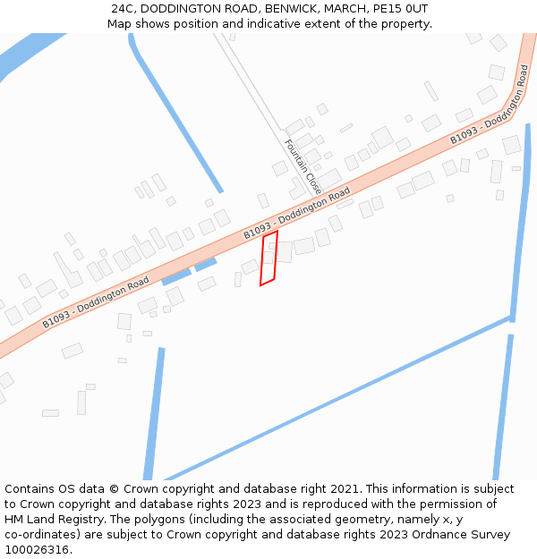 24C, DODDINGTON ROAD, BENWICK, MARCH, PE15 0UT: Location map and indicative extent of plot