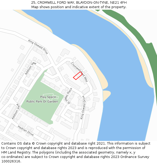 25, CROMWELL FORD WAY, BLAYDON-ON-TYNE, NE21 4FH: Location map and indicative extent of plot