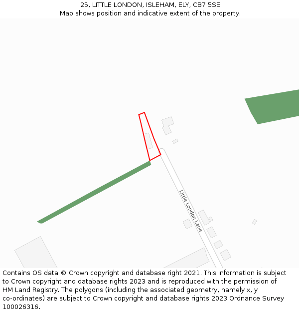 25, LITTLE LONDON, ISLEHAM, ELY, CB7 5SE: Location map and indicative extent of plot