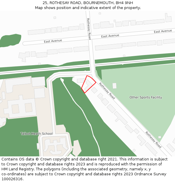 25, ROTHESAY ROAD, BOURNEMOUTH, BH4 9NH: Location map and indicative extent of plot