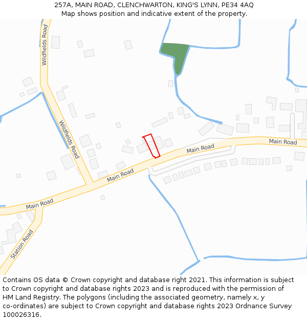 257A, MAIN ROAD, CLENCHWARTON, KING'S LYNN, PE34 4AQ: Location map and indicative extent of plot