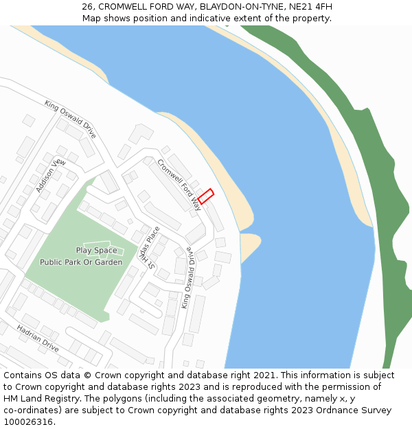 26, CROMWELL FORD WAY, BLAYDON-ON-TYNE, NE21 4FH: Location map and indicative extent of plot