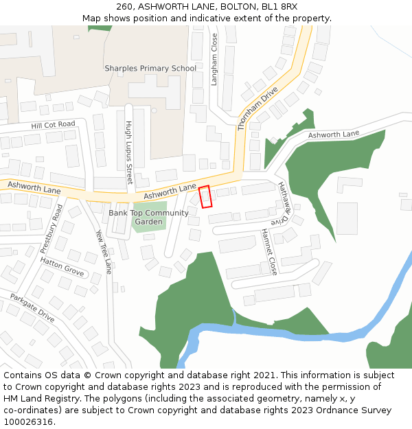 260, ASHWORTH LANE, BOLTON, BL1 8RX: Location map and indicative extent of plot