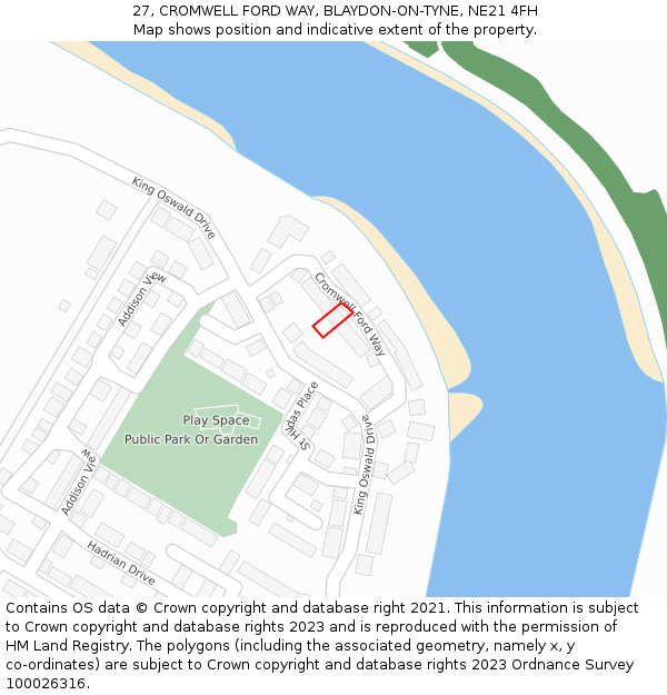 27, CROMWELL FORD WAY, BLAYDON-ON-TYNE, NE21 4FH: Location map and indicative extent of plot