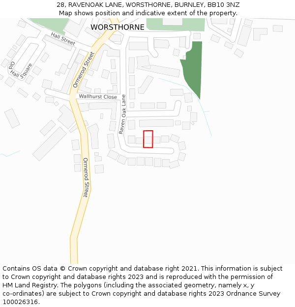28, RAVENOAK LANE, WORSTHORNE, BURNLEY, BB10 3NZ: Location map and indicative extent of plot