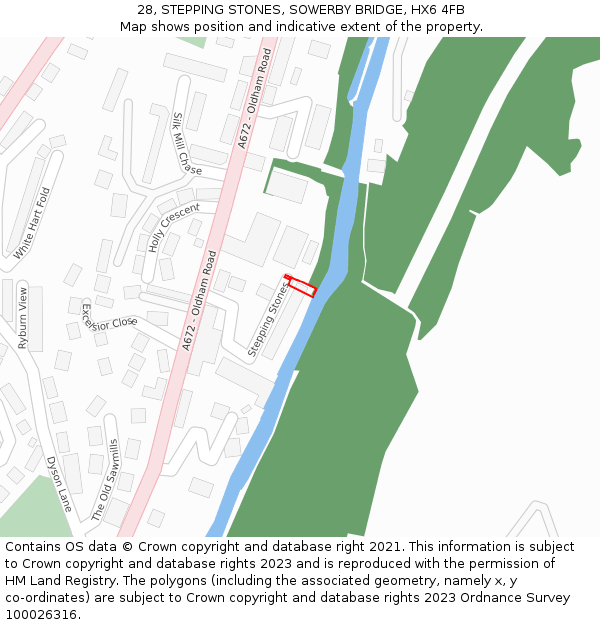 28, STEPPING STONES, SOWERBY BRIDGE, HX6 4FB: Location map and indicative extent of plot