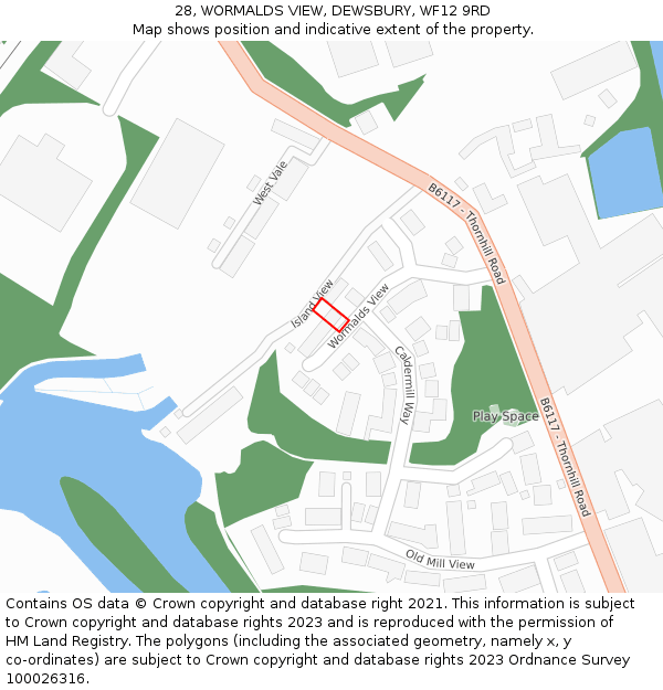 28, WORMALDS VIEW, DEWSBURY, WF12 9RD: Location map and indicative extent of plot