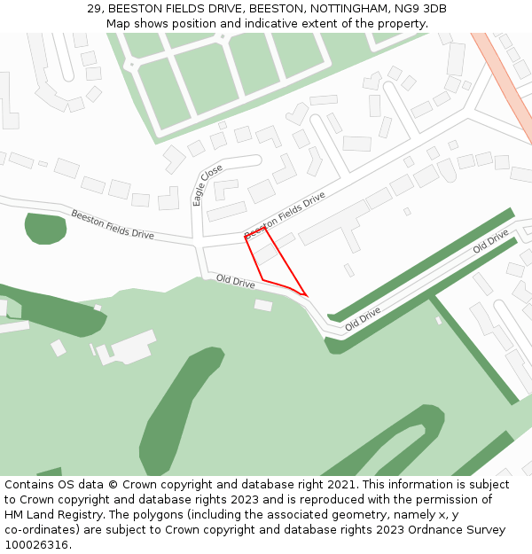 29, BEESTON FIELDS DRIVE, BEESTON, NOTTINGHAM, NG9 3DB: Location map and indicative extent of plot