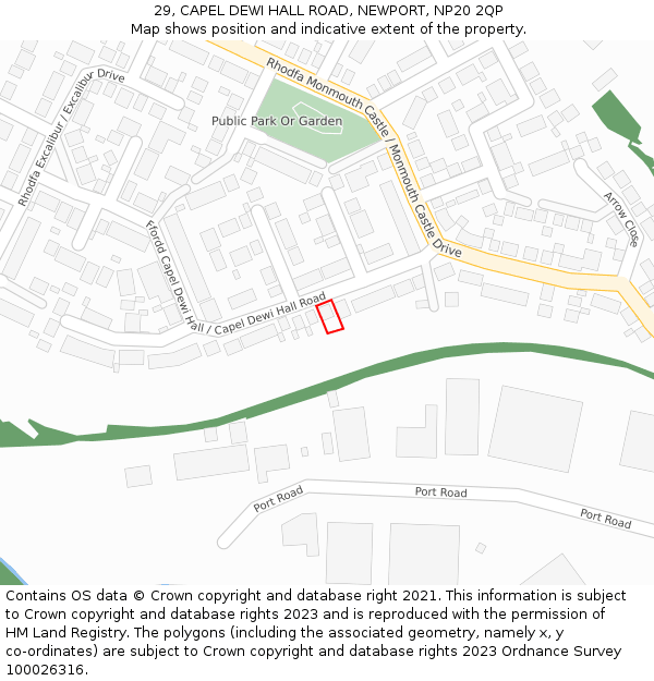 29, CAPEL DEWI HALL ROAD, NEWPORT, NP20 2QP: Location map and indicative extent of plot