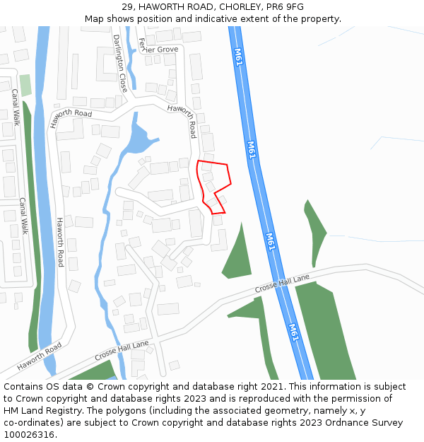 29, HAWORTH ROAD, CHORLEY, PR6 9FG: Location map and indicative extent of plot