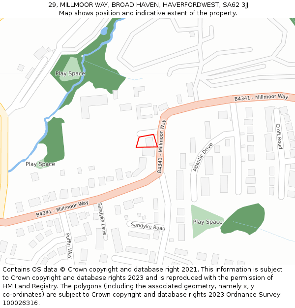 29, MILLMOOR WAY, BROAD HAVEN, HAVERFORDWEST, SA62 3JJ: Location map and indicative extent of plot