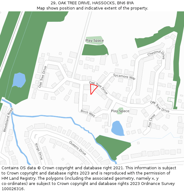 29, OAK TREE DRIVE, HASSOCKS, BN6 8YA: Location map and indicative extent of plot