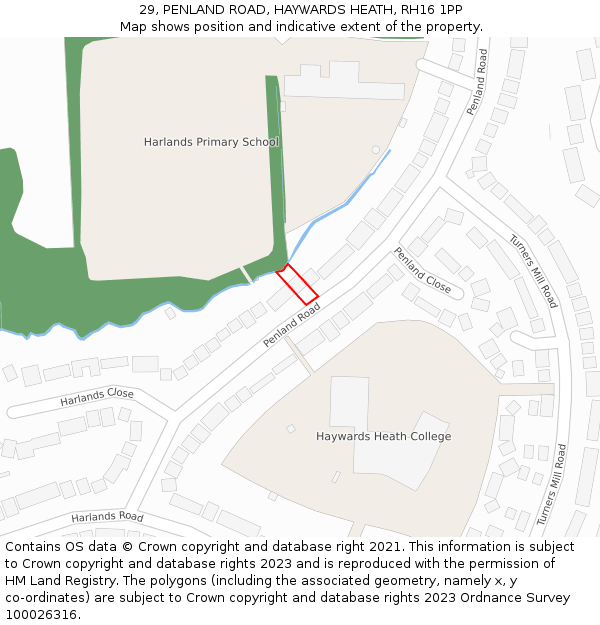 29, PENLAND ROAD, HAYWARDS HEATH, RH16 1PP: Location map and indicative extent of plot