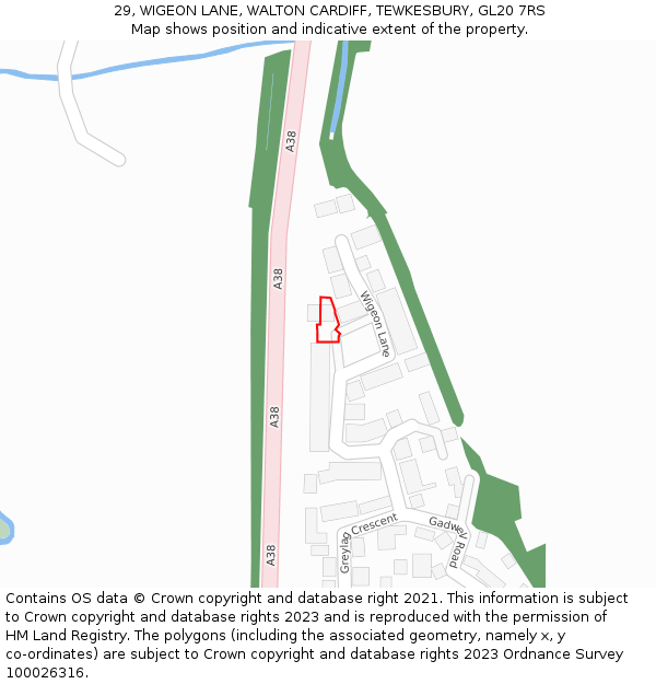 29, WIGEON LANE, WALTON CARDIFF, TEWKESBURY, GL20 7RS: Location map and indicative extent of plot
