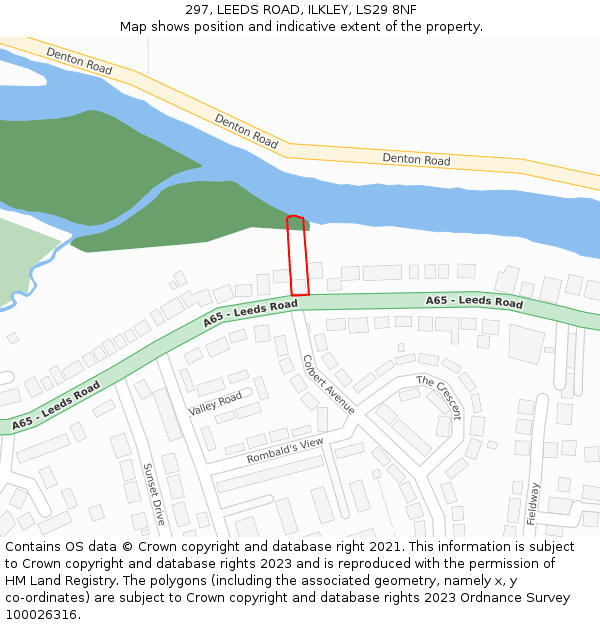 297, LEEDS ROAD, ILKLEY, LS29 8NF: Location map and indicative extent of plot