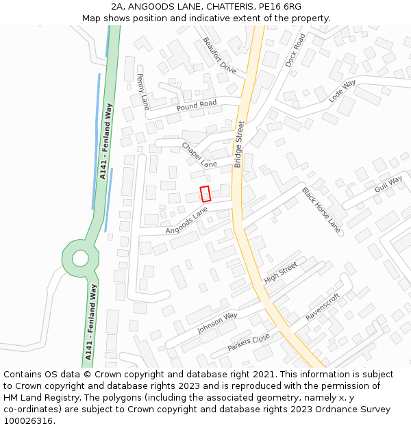 2A, ANGOODS LANE, CHATTERIS, PE16 6RG: Location map and indicative extent of plot