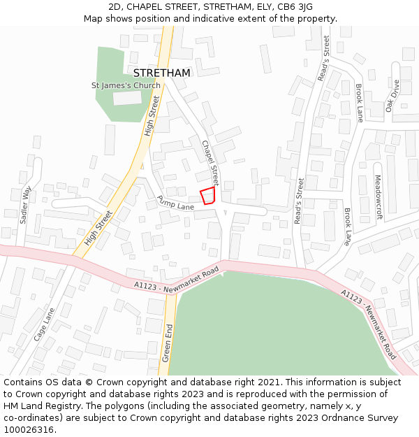 2D, CHAPEL STREET, STRETHAM, ELY, CB6 3JG: Location map and indicative extent of plot