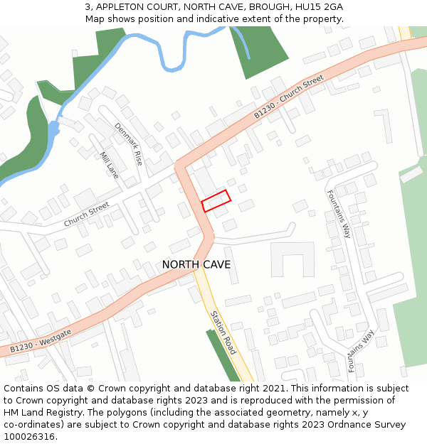 3, APPLETON COURT, NORTH CAVE, BROUGH, HU15 2GA: Location map and indicative extent of plot