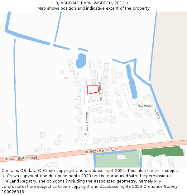 3, ASHDALE PARK, WISBECH, PE13 1JH: Location map and indicative extent of plot