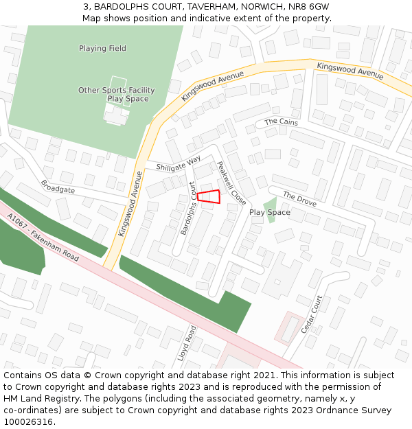 3, BARDOLPHS COURT, TAVERHAM, NORWICH, NR8 6GW: Location map and indicative extent of plot