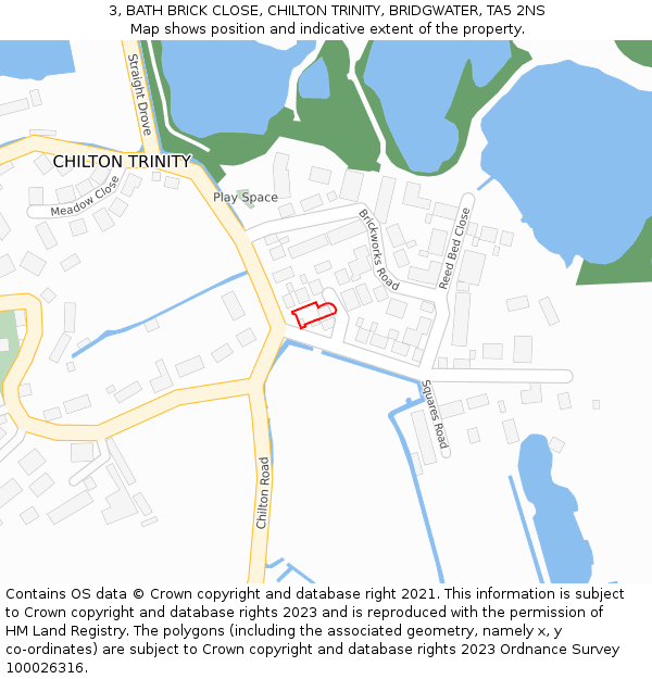 3, BATH BRICK CLOSE, CHILTON TRINITY, BRIDGWATER, TA5 2NS: Location map and indicative extent of plot