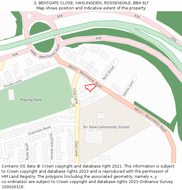 3, BENTGATE CLOSE, HASLINGDEN, ROSSENDALE, BB4 6LT: Location map and indicative extent of plot